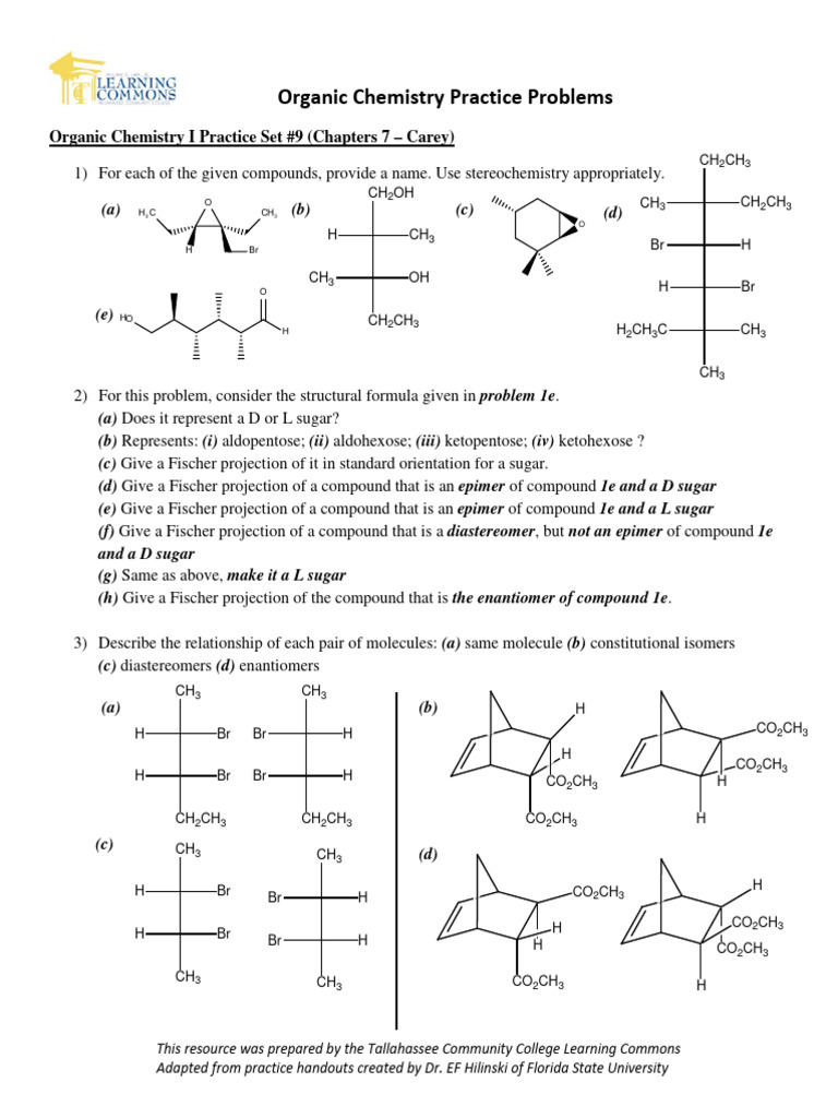 Organic Practice Set 9 - Chapter 7 | PDF | Physical Sciences | Chemistry