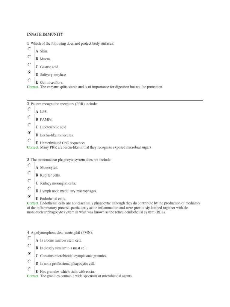 Mcqs Immunology Pdf Complement System Immune System
