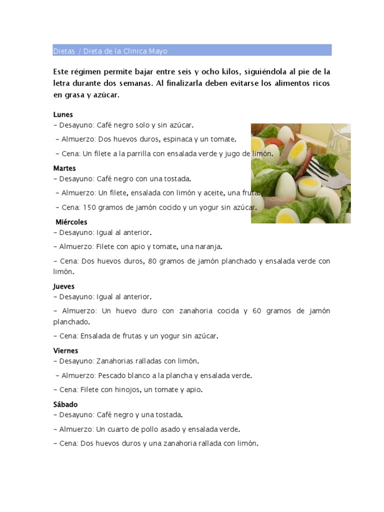 Dieta de La Clinica Mayo PDF