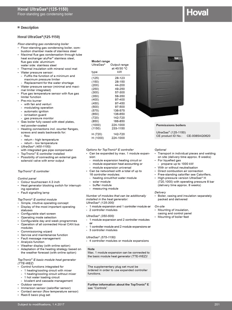 UltraGas+ (125-1150) + Technical+ INM-en+ 2017 | PDF | Water Heating ...
