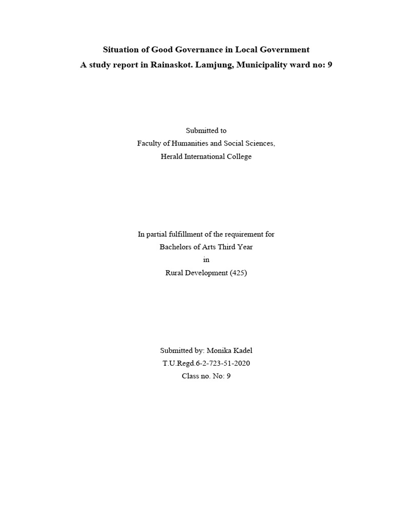 Good Governance in Local Government Study | PDF | Governance | Good ...