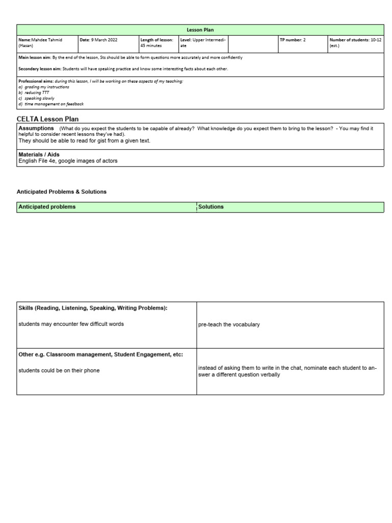 Upper-Intermediate Question Mastery | PDF | Lesson Plan | Learning Methods