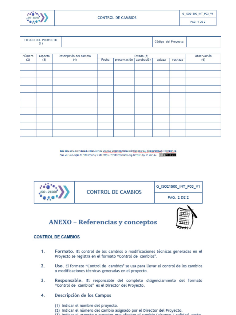 Control de Cambios en Proyectos ISO 21500 | PDF