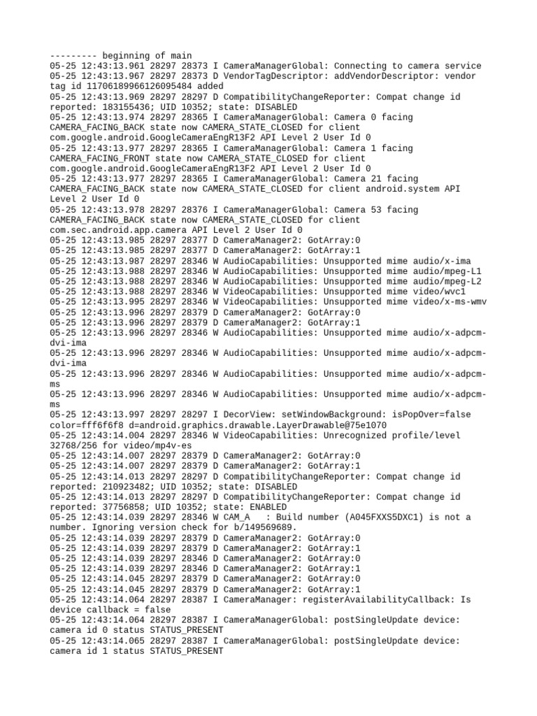 Camera Service Connection Log | PDF | Computing | Software