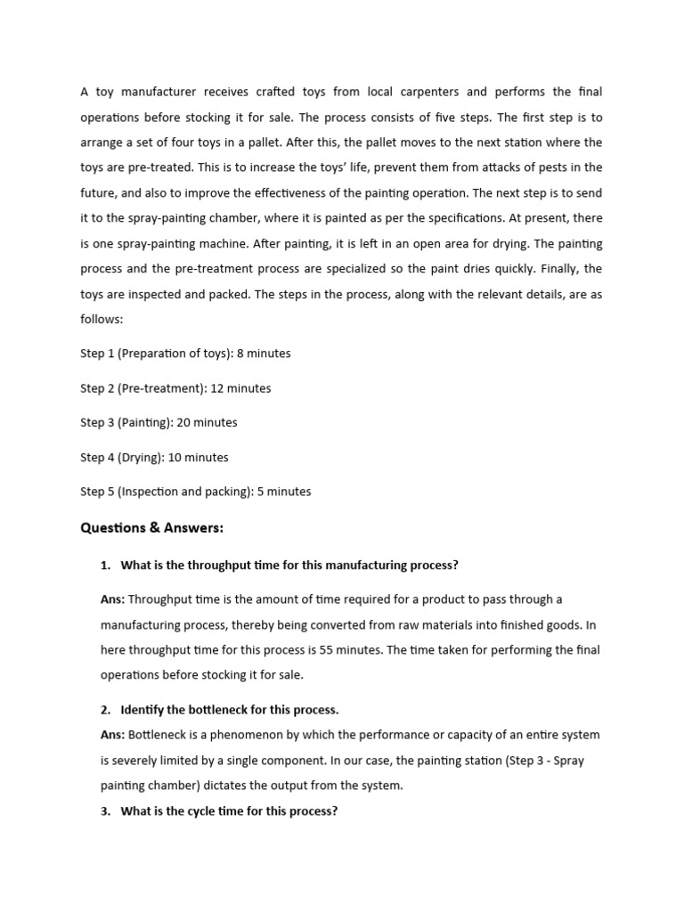 Operation Management Case Study Pdf Secondary Sector Of The Economy
