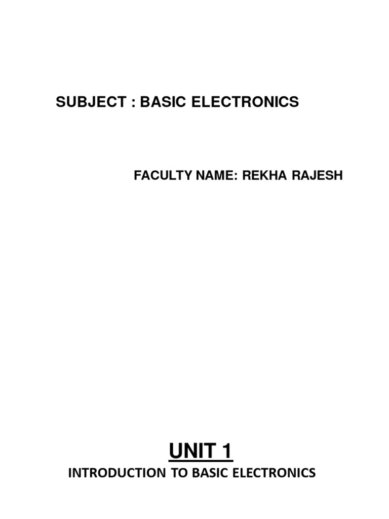 UNIT 1-Eee | PDF | Capacitor | Semiconductors