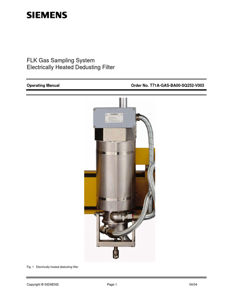 FLK Gas Sampling System Electrically Heated Dedusting Filter | PDF ...