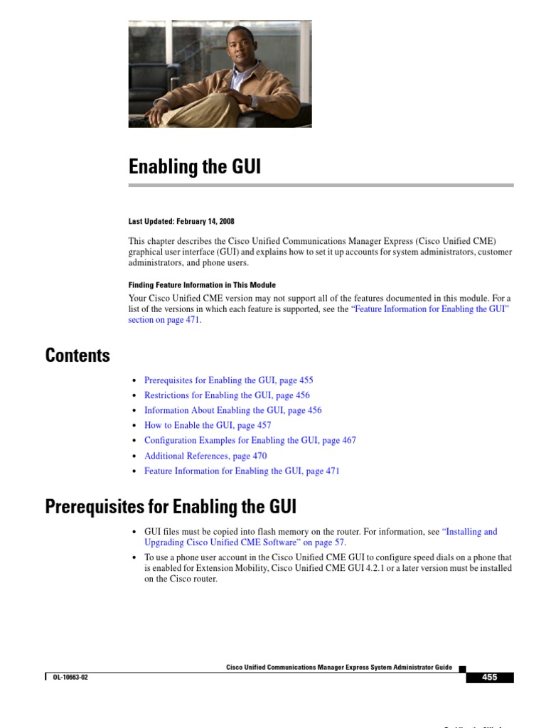 Enable Cisco CME GUI Access Guide | PDF | User (Computing) | Graphical ...
