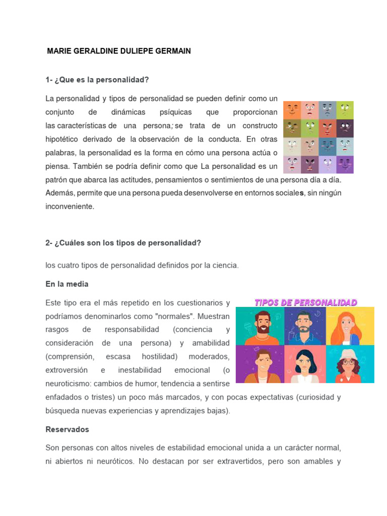 La Personalidad 2 | PDF | Temperamento | Psicología Social