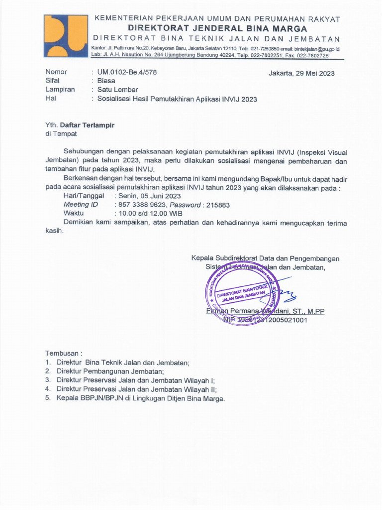 Sosialisasi Hasil Pemutakhiran Aplikasi INVIJ 2023 | PDF