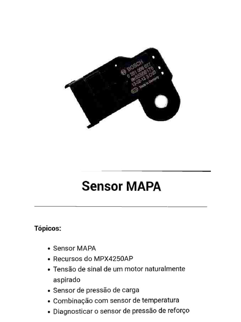 Sensor Map Pressão Admissão Teoria E Funcionamento Pdf