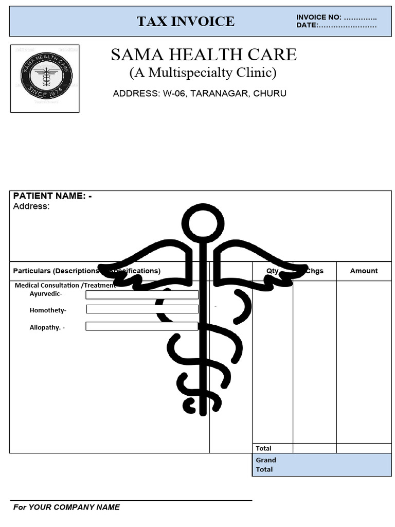 Tax Invoice for Medical Services | PDF
