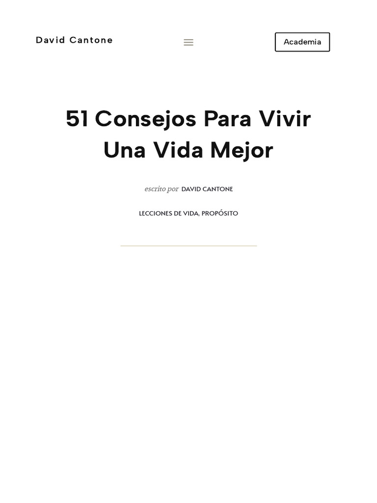 51 Consejos para Vivir Una Vida Mejor | PDF | Verdad | Felicidad