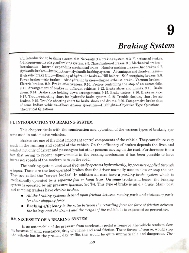 Overview of Automotive Braking Systems | PDF | Brake | Mechanical ...