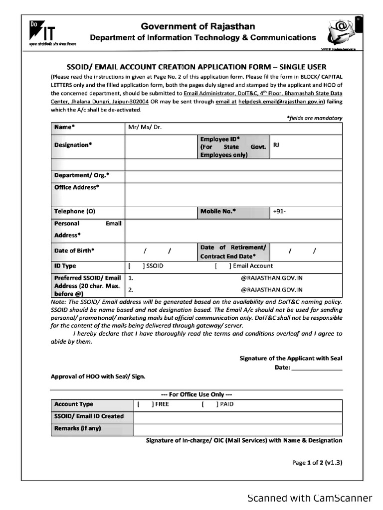 Single User Email Form | PDF