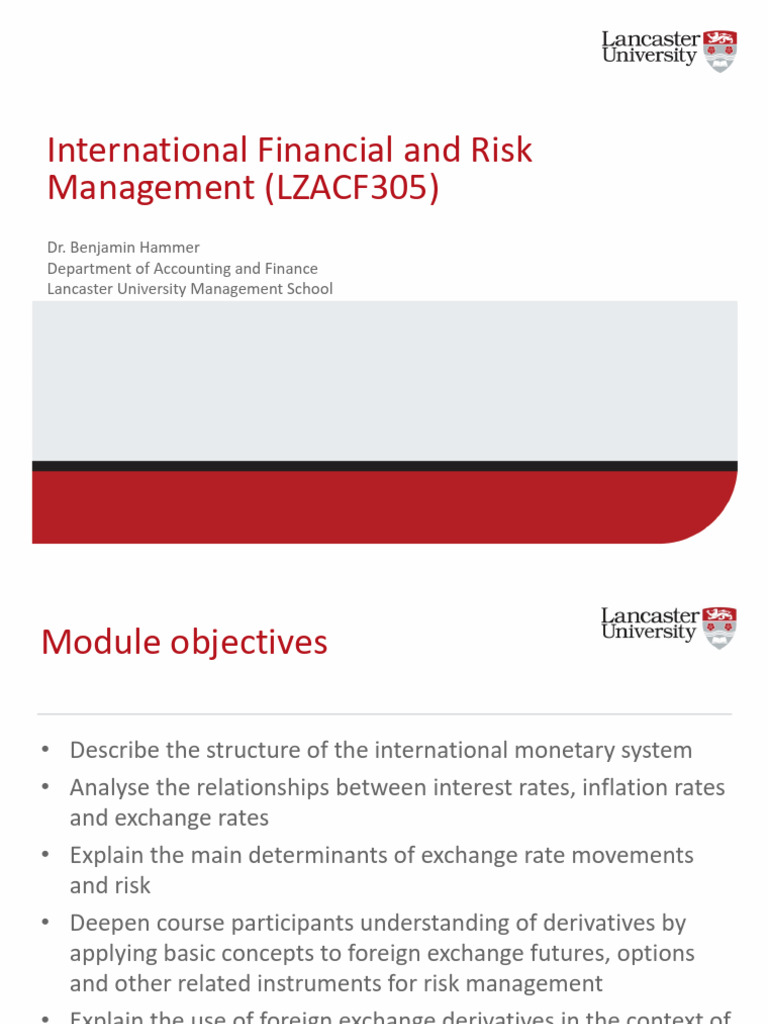 International Financial Risk Management Module | PDF | Money | Exchange ...