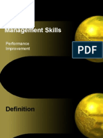Management Skills: Performance Improvement