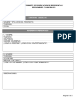 Formato de Verificación de Referencias Personales Y Laborales