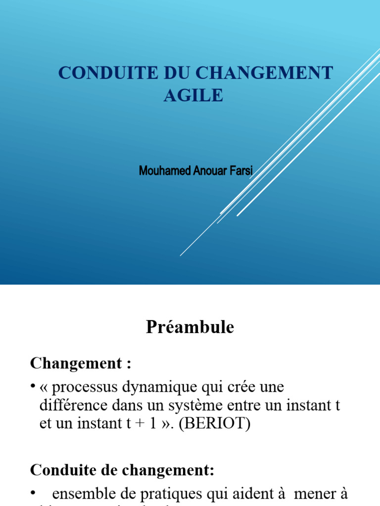 Conduite du Changement Agile en Entreprise | PDF | Affaires