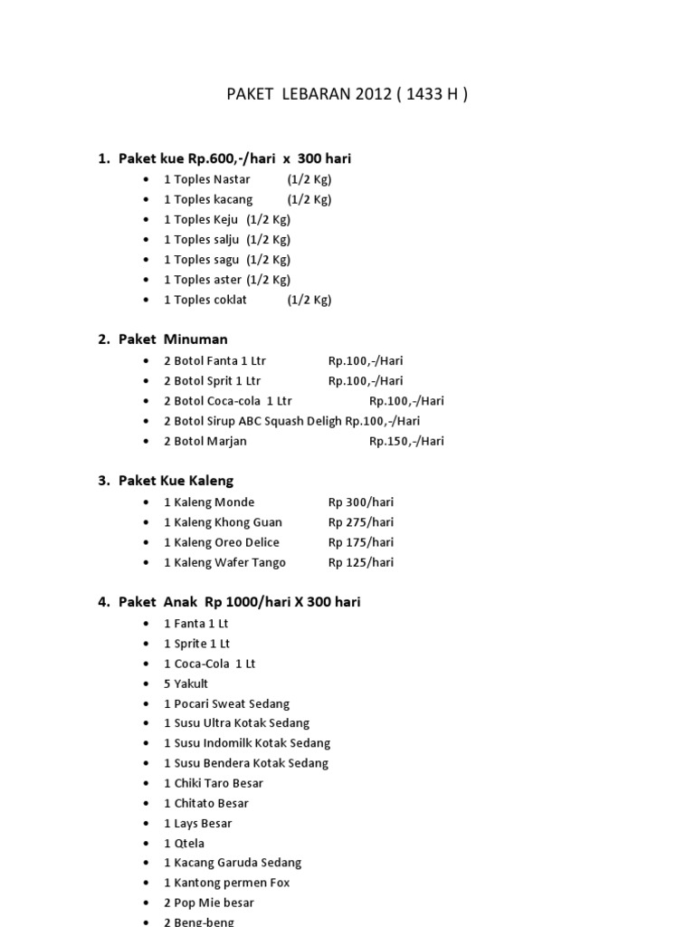 Paket Lebaran 2012 Pdf