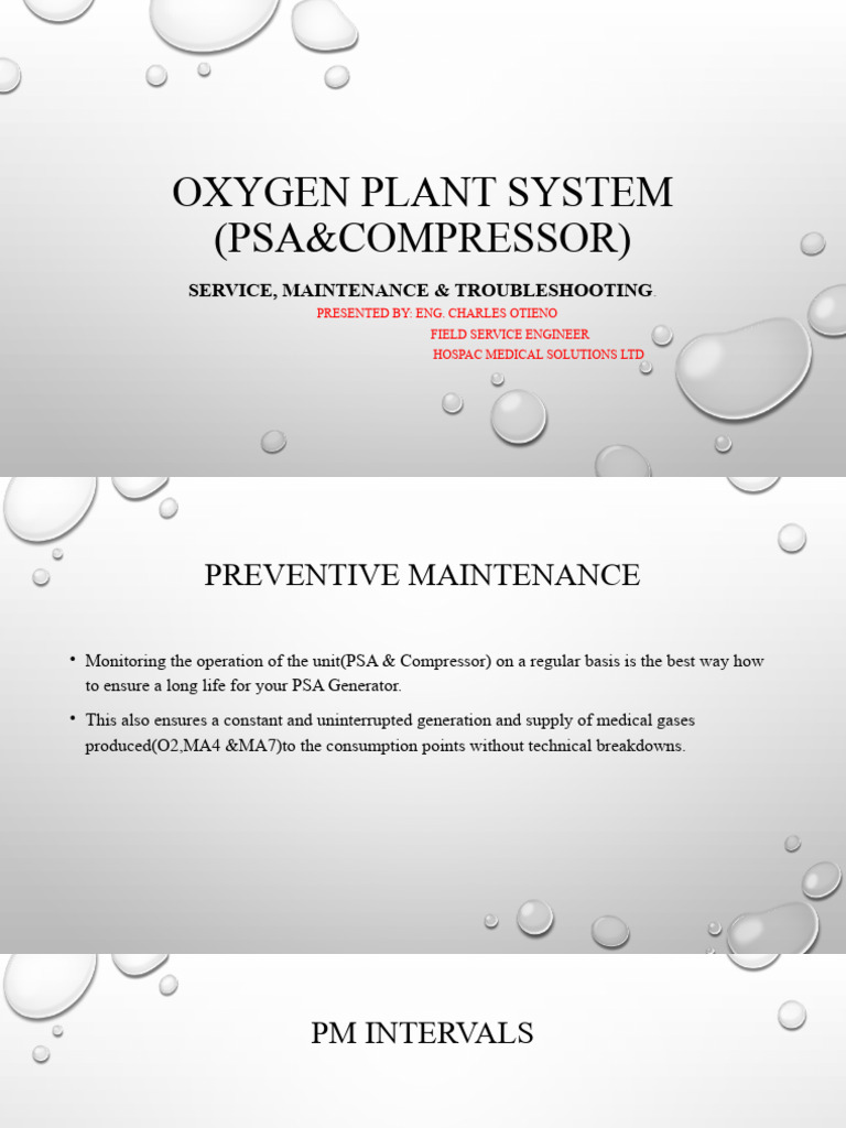 Oxygen Plant Maintenance | PDF | Valve | Equipment