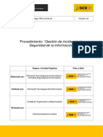 PE01.03.04.03 - Ficha de Procedimiento - Gestión de Incidencia de Seguridad de la Información - Versión 03