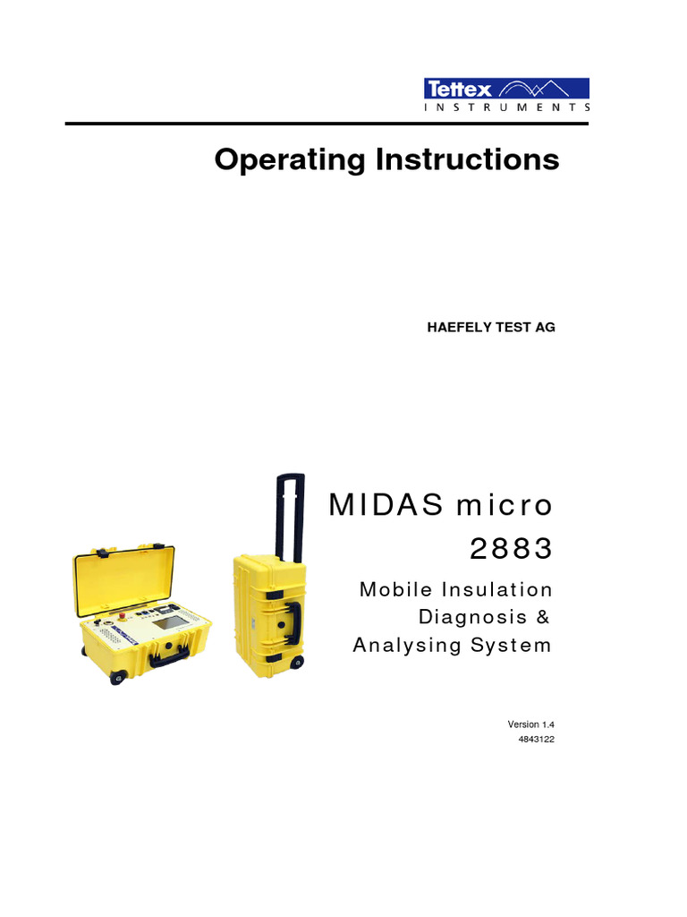 Operating Instructions MidasMicro 2883 Tettex | PDF | Transformer | Ac ...