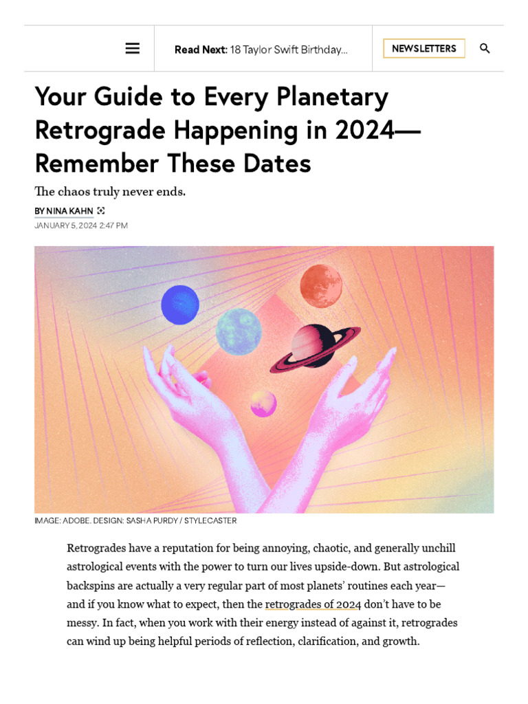 2024 Retrogrades With Meaning PDF In Astrology