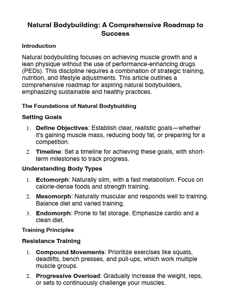 Natural bodybuilding a comprehensive roadmap to success pdf