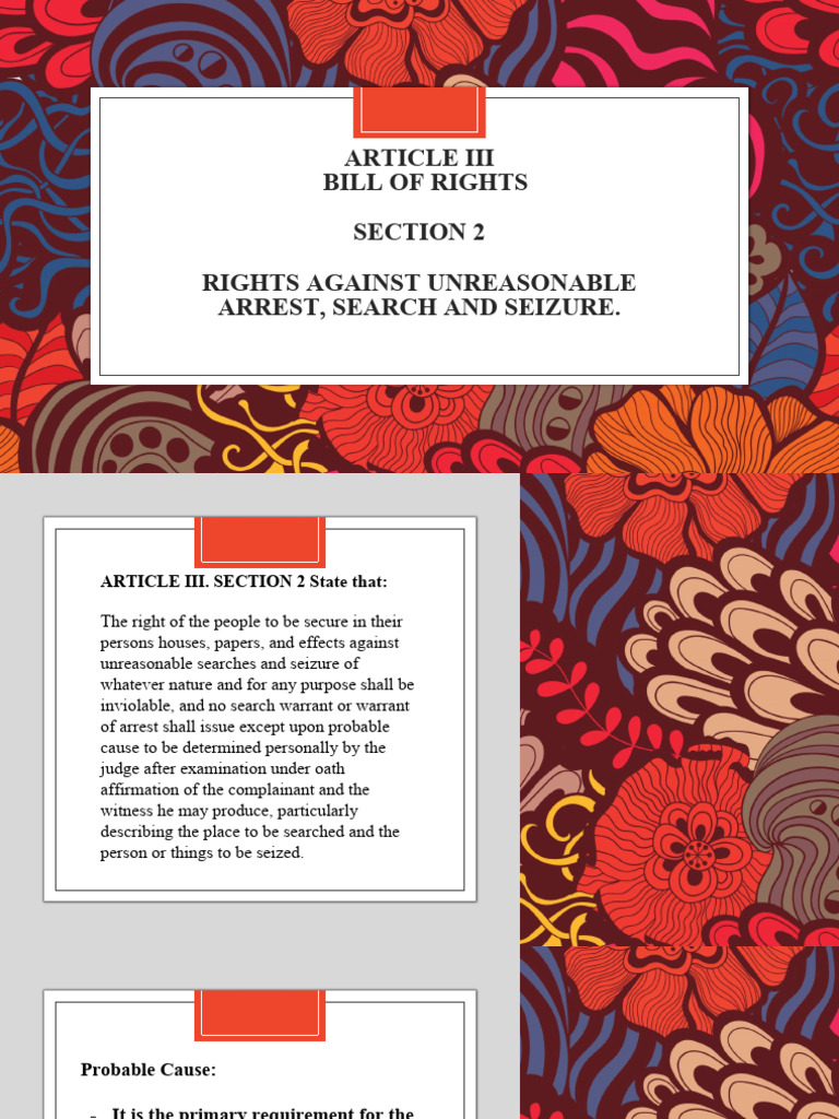Rights Against Unreasonable Searches | PDF | Search And Seizure ...