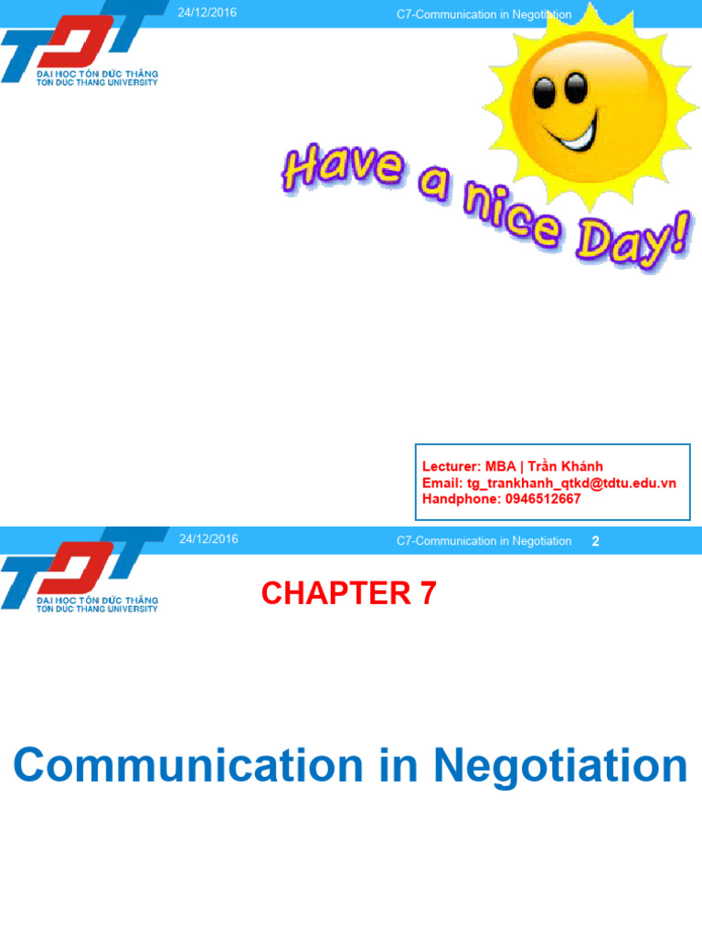 Chap 7 - Communication in Negotiation | PDF | Nonverbal Communication ...