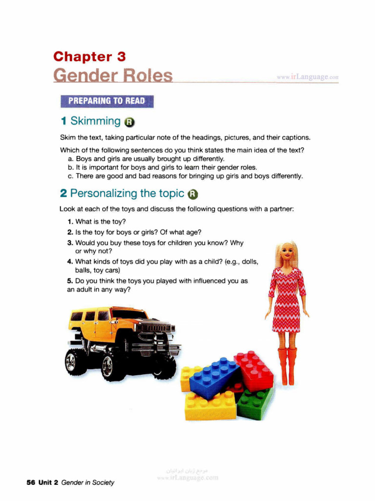 2.1 - Academic Encounters - Reading - Gender Roles | PDF | Toys | Gender