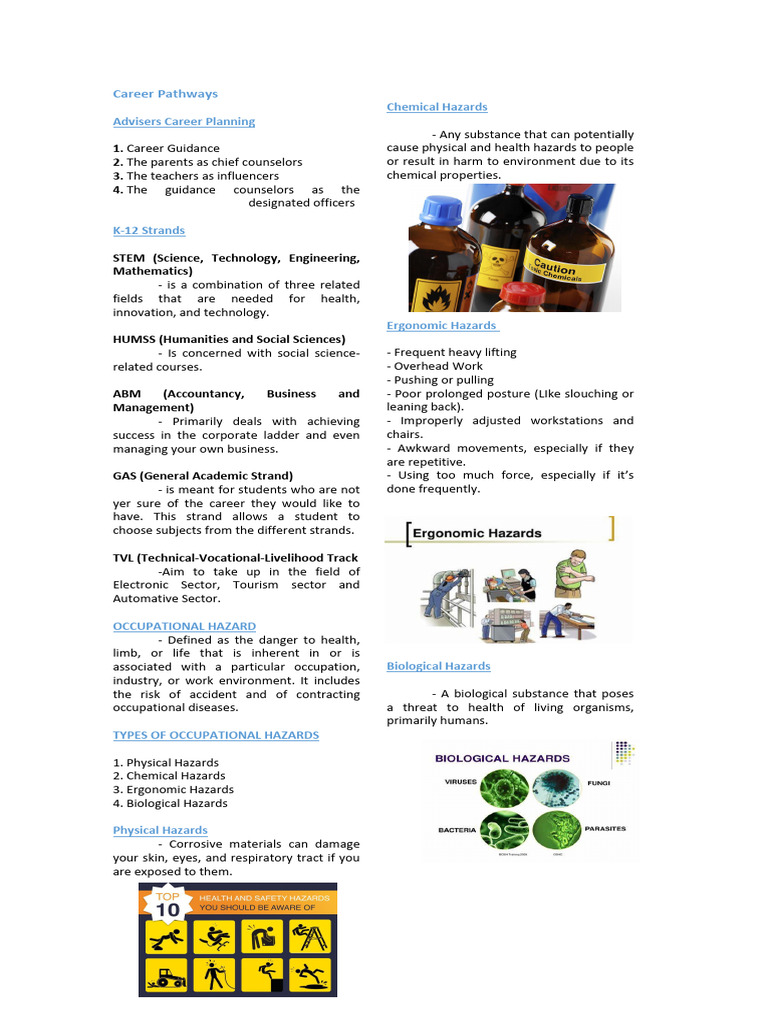 Career Pathways Pdf Hazards Occupational Safety And Health