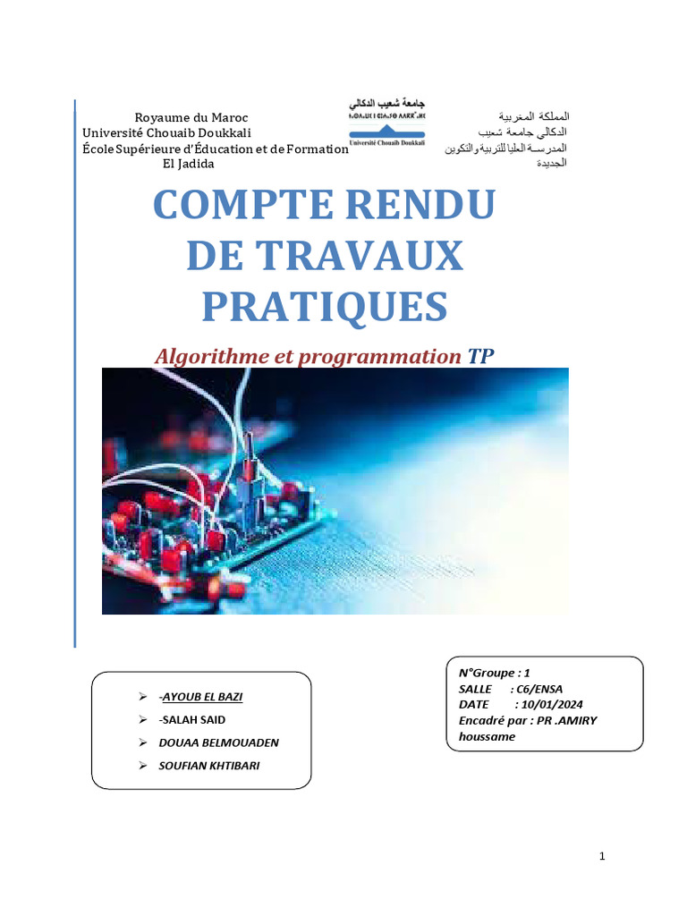 Compte Rendu TP Algorithme et Programmation | PDF | Programmation ...