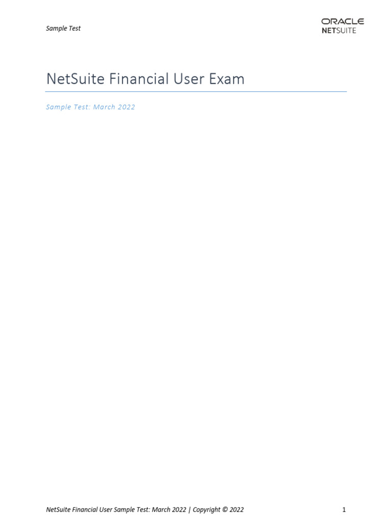 Financial User Sample Test - Mar 2022 | PDF | Accounts Payable | Banks