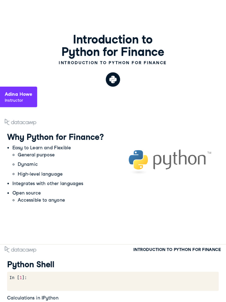 Finance Fundamentals in Python | PDF | Boolean Data Type | Python ...