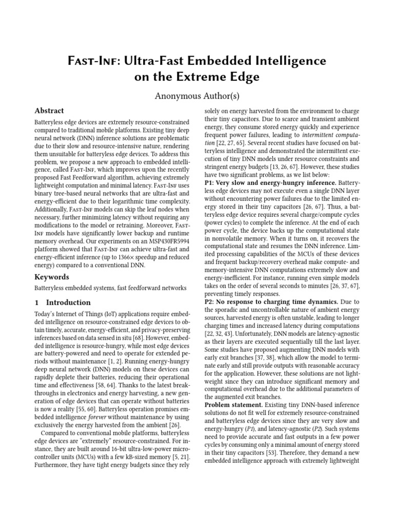 Fast-Inf: Energy-Efficient Edge Inference | PDF | Deep Learning | Computing