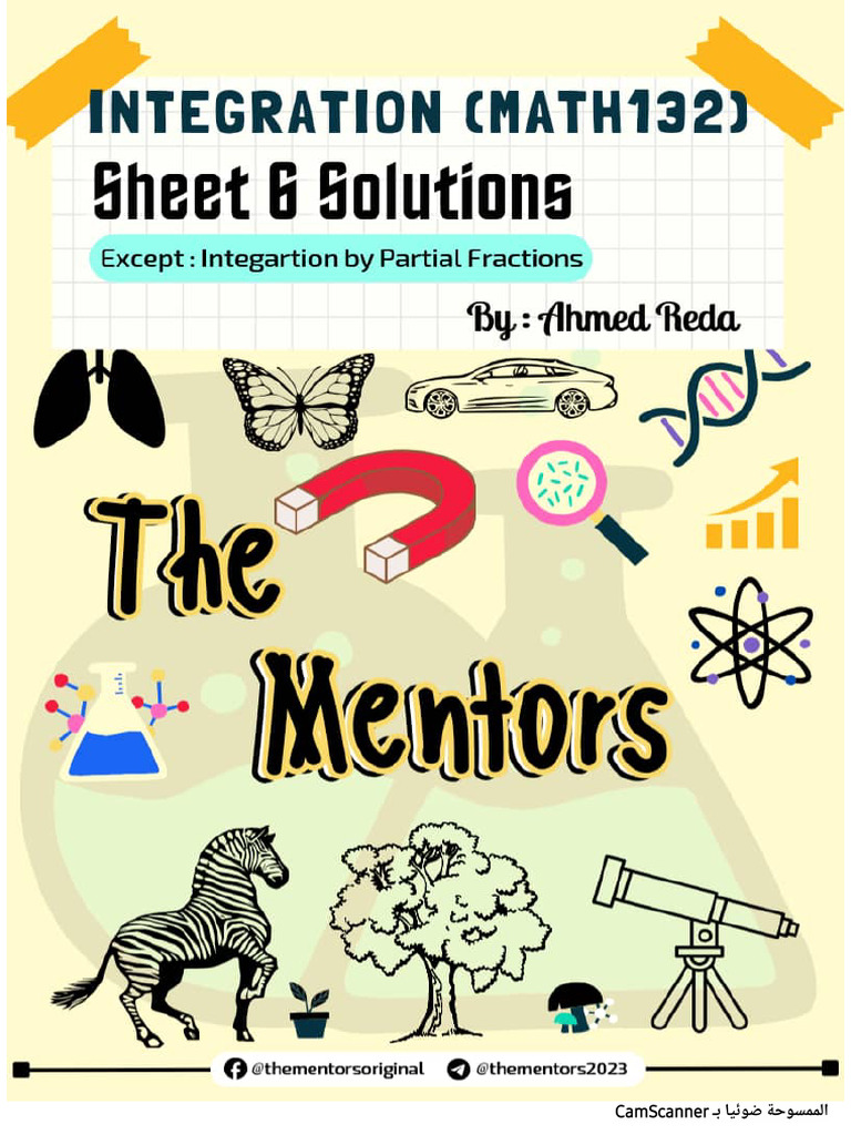 Sheet 6 Solutions - Math132 - The Mentors | PDF