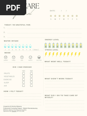 Printable Self Care Journal - Ruchira
