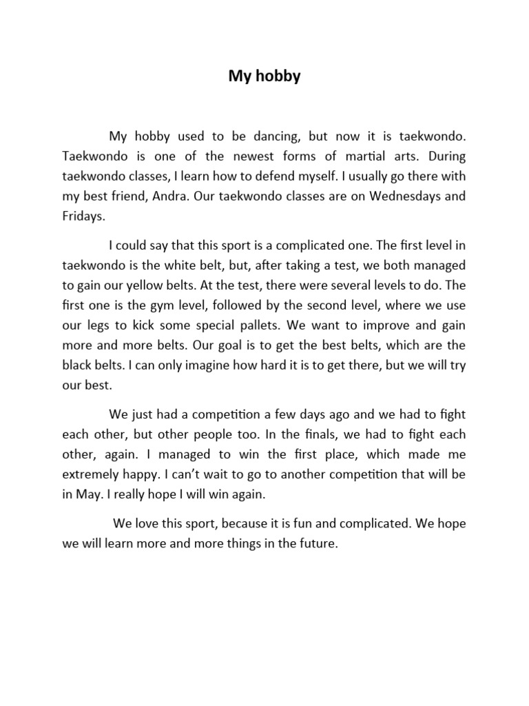 My Hobby - Final | PDF