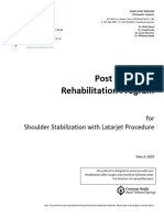 Shoulder Stabilization With Latarjet Protocol Mar 2020