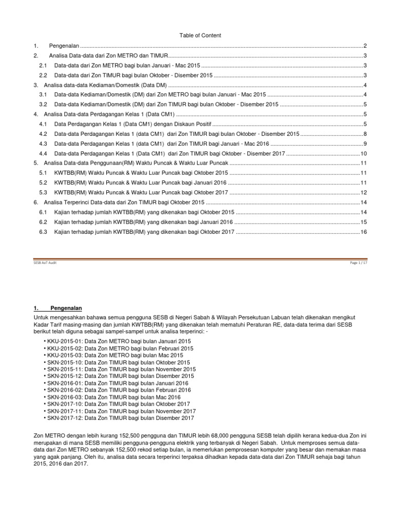 Audit Data SESB Zon METRO dan TIMUR | PDF | Pengelolaan Keuangan & Uang