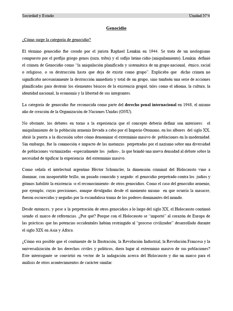 4 - Genocidio | PDF | Genocidios | Crímenes contra la humanidad