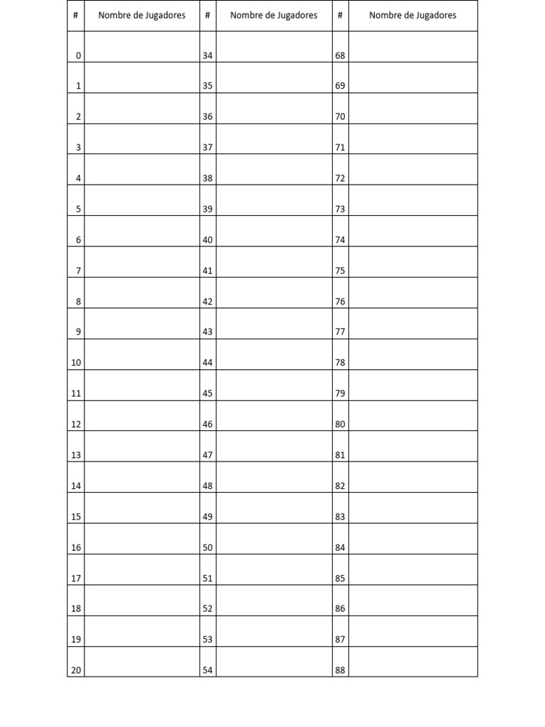 Lista de Números para Rifa | PDF