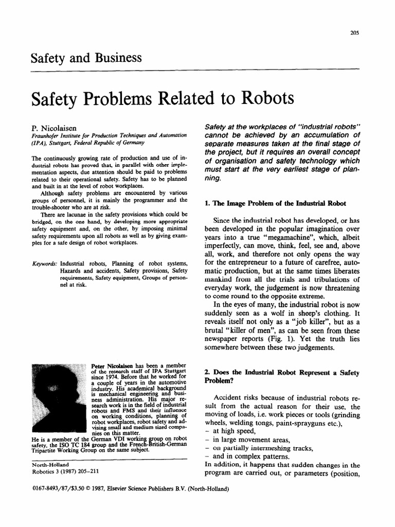 Safety Problems Related To Robots | PDF | Safety | Robot