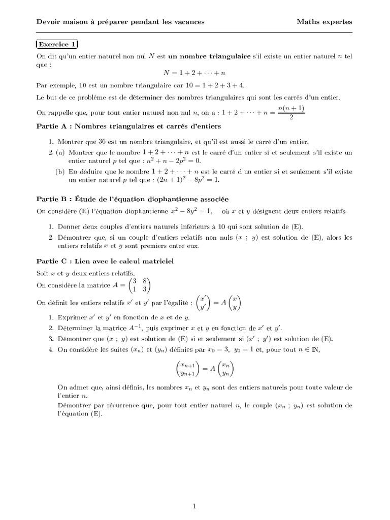 DM Maths 4ème : Corrigé Complet | PDF | Entier relatif | Arithmétique