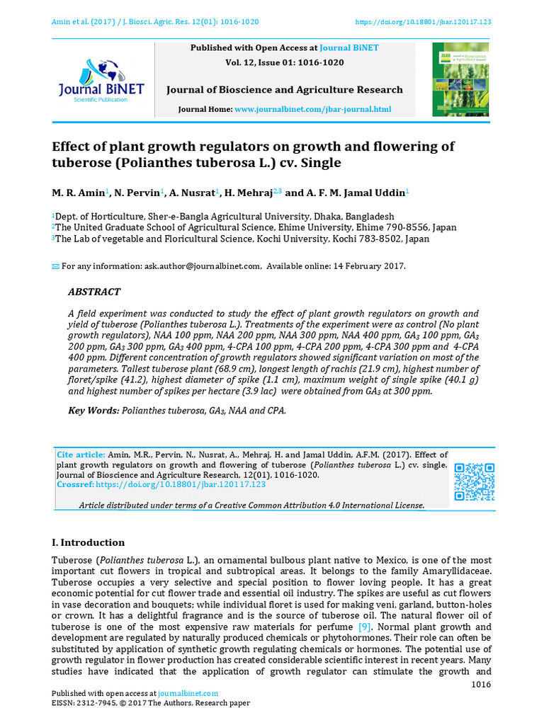 123 Jbar Effect of Plant Growth Regulators On Growth and Flowering of ...