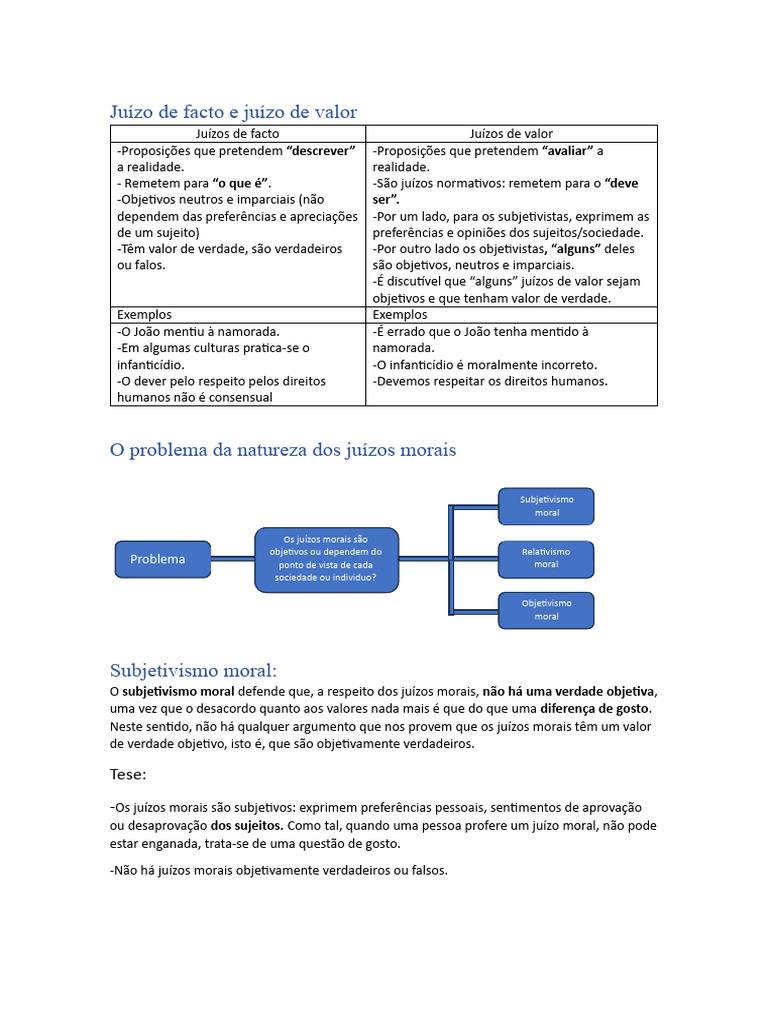 Juízo de Fato e Juízo de Valor | PDF | Moralidade | Relativismo