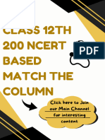 Class 12th Biology Match The Column Questions For Neet