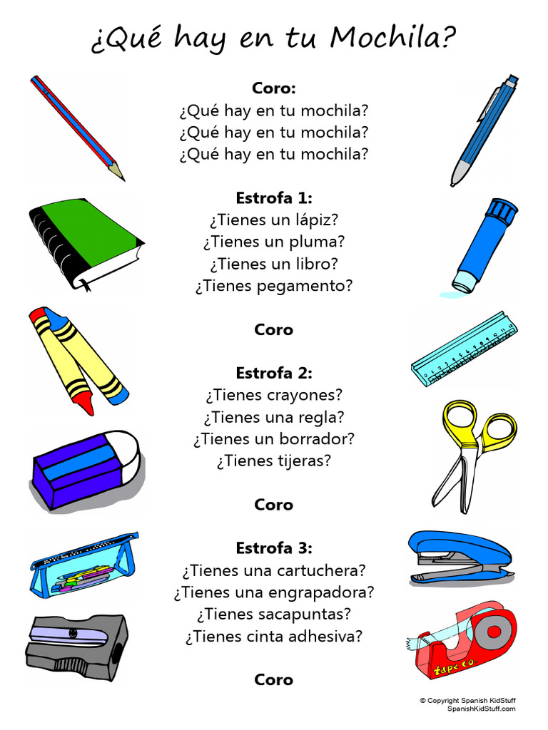 Whats in Your Bag Song Words PDF